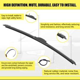 ANIKLUIM® 22"+22" Wiper Blades with 16" Rear Wiper Blade Set Replacement for 2000-2006 Suburban 1500 Suburban 2500 Windshield Wipers Original Factory Quality (Pack of 3)