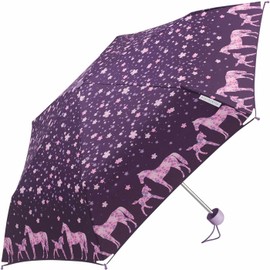 happy rain Ergobrella Kinder-Taschenschirm mit reflektierenden Elementen ponylove, 89 cm