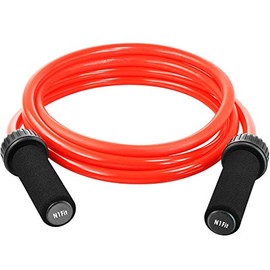 Weighted Jump Rope - (1.5LB) Solid PVC 12mm Diameter for Crossfit and Boxing - Heavy Jump Rope with Memory Non-Slip Cushioned Foam Grip Handles for Fi