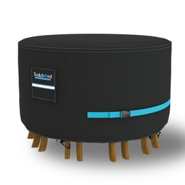 Dudubond Outdoor Furniture Cover - 100% Waterproof, 420D Oxford, PU Silver Coating, UV Resistant, All-Weather Resistant Patio Table Cover for Round Patio Furniture Set - 84×28 Inch