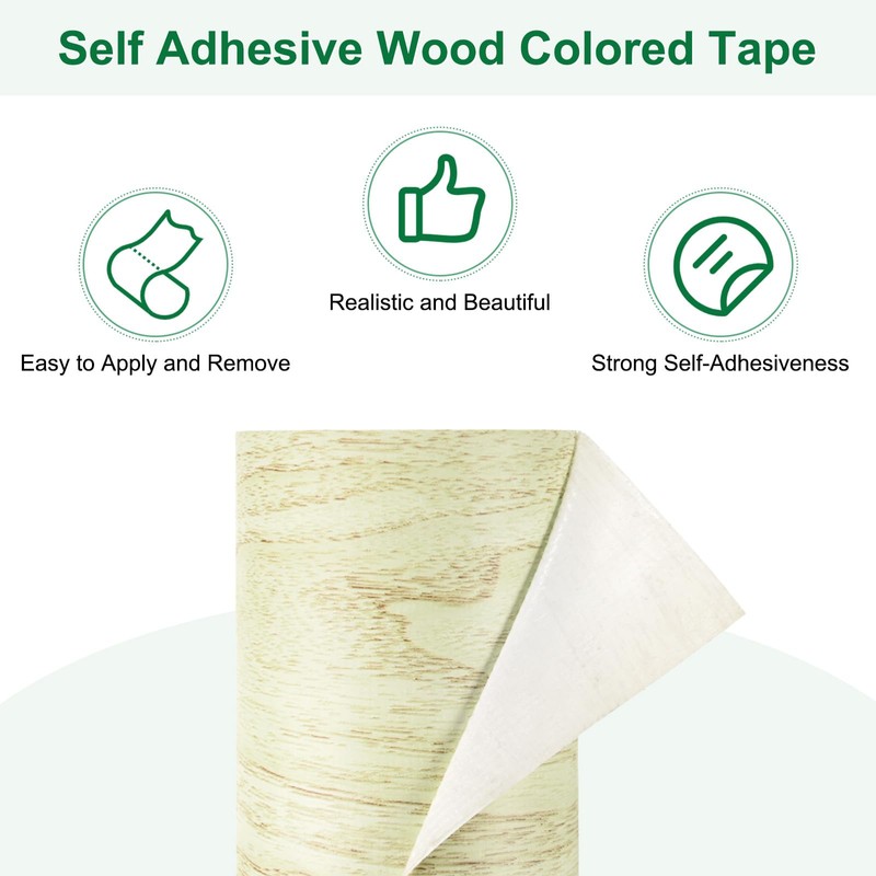 M METERXITY 1巻 木目修理テープ 3.15" x 15フィート 質感リアルな自己粘着性木製床テープ 接点ペーパー 家具/床/ホーム用