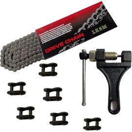 420 Motorcycle Chain 132 Links Suitable for 50 70 90 110 125cc SSR TaoTao Coolster Apollo Baja Kazuma ATV 4-Wheel Four Pit Off-Road Vehicle 212cc go Kart Mini Bicycle Power Sports Drive Chain