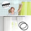 12 Pack Shower Curtain Rings,Black Rustproof Shower Curtain Hooks,Metal Round