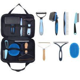 LYONGSMENT 7 in 1 Pet Deshedding Brush Set, Pet Brush Set For Dog and Cat, Dog Grooming Brush Kit, Dog Undercoat Brush Set, Dog Grooming Kit For Long Haired Dogs, Large Dog Accessories For Home