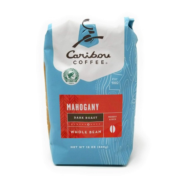Caribou Coffee Whole Bean Mahogany Dark Roast Coffee (Pack of 2)(Packaging may vary)