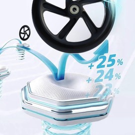 Scooter Wheels with Improved Grip Quiet PU Wheels for Roller Skates Wagon (125x24mm, Black)