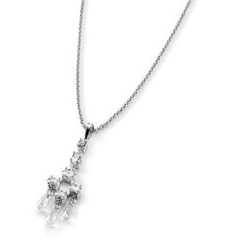 s.Oliver 192972 Women's Necklace with Pendant 925 Silver 45 cm, Stainless Steel, Cubic Zirconia