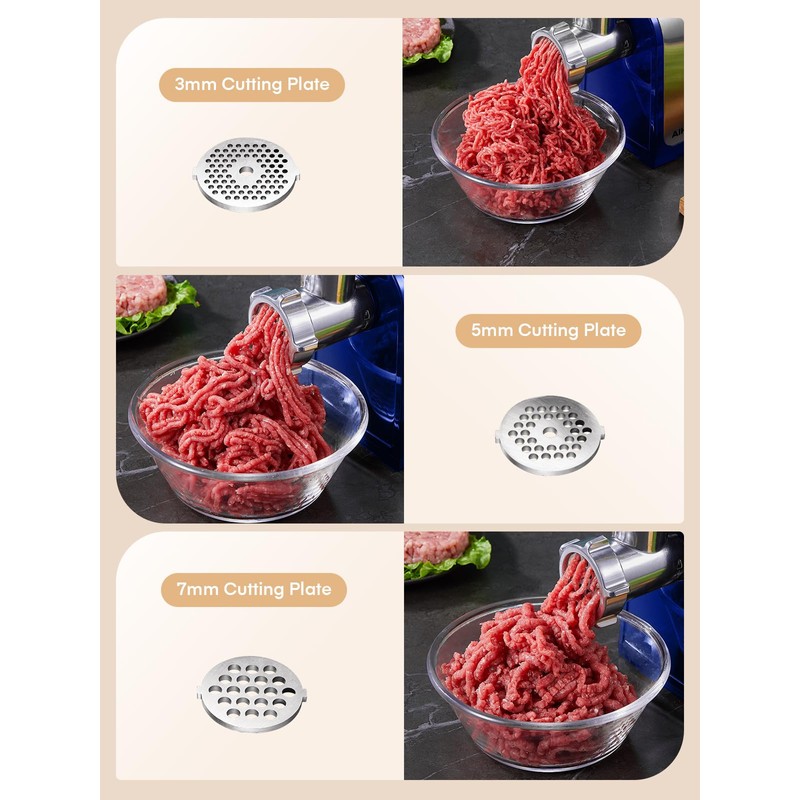 Electric Meat Grinder, Sausage Stuffer with 3 Sausage Tubes, 2