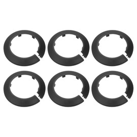 QUARKZMAN 6 Stück Flanschrohrabdeckung Dekoration mit 75 mm Außendurchmesser, PP-Kunststoff-Heizkörper-Rosette, Schnallentyp Runde Wasserrohr-Abflussabdeckung, Schwarz