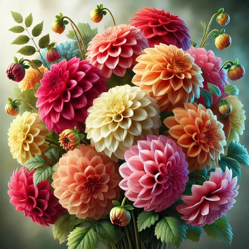 22Day Seeds: Seeds Dahlia Double Mix/Annual Flowers