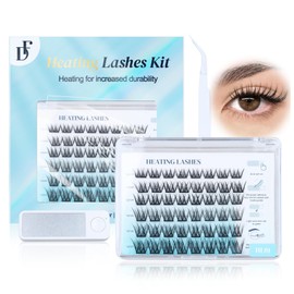DF touchjoy DIY Heating Lashes Kit Lash Clusters Kit, Volume Natural Soft Lash Clusters, Eyelash Heaters and Lash Tweezers DIY Lash Extension Kit (HL01)