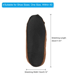 PATIKIL Reusable Shoe Covers, 5 Pair Washable Thickened Boot Shoe Covers Non-Slip Shoe Protectors Covers for Household Office Laboratory, Brown