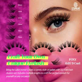 DIY Lash Extension Kit at Home, 144pcs Eyelash Extension Kit with Lash Bond and Seal Lash Tweezers Lash Clusters Wispy Individual Lashes Kit Eyelashes Kit Lash Clusters D Curl Fairy&Foxy 10-15mm