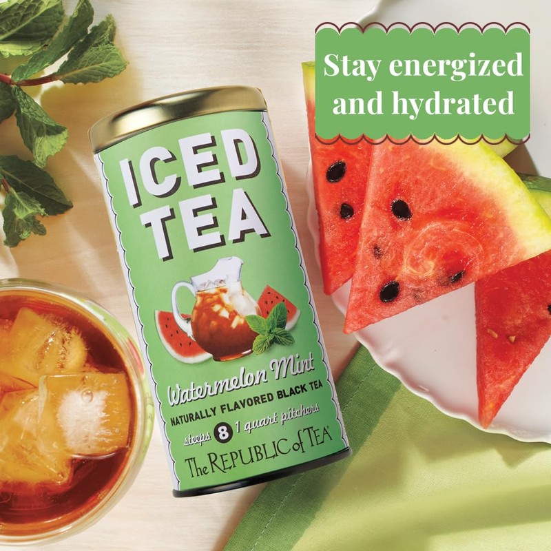 The Republic of Tea Iced Tea Watermelon Mint, 8 Count,