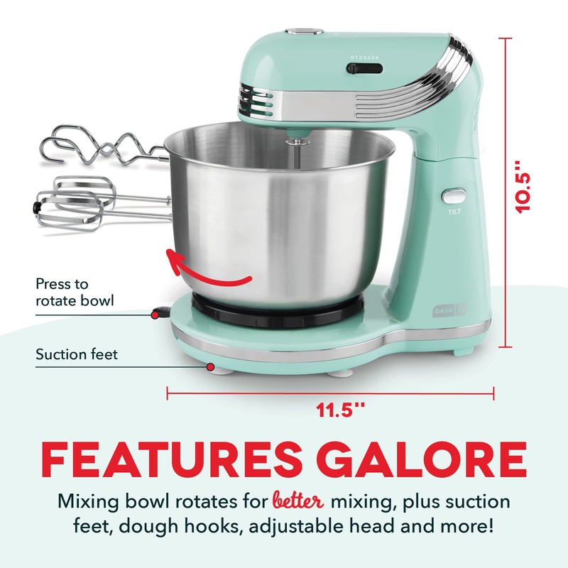 Dash Stand Mixer (Electric Mixer for Everyday Use): 6 Speed