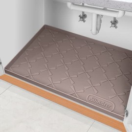 SIKADEER 34" x 22" Under Sink Mat for Kitchen Waterproof, Undersink Protectors Cabinet Liner for Shelf, Up to 3.3 Gallons Liquid, Also Use for Bathroom Organizers and Storage Boot Tray Pet