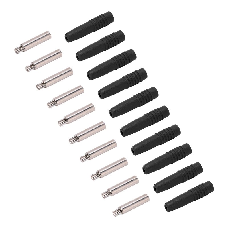 10Pcs Insulated 2mm Banana Plug Coupler Shrouded Testing Equipment (Black)