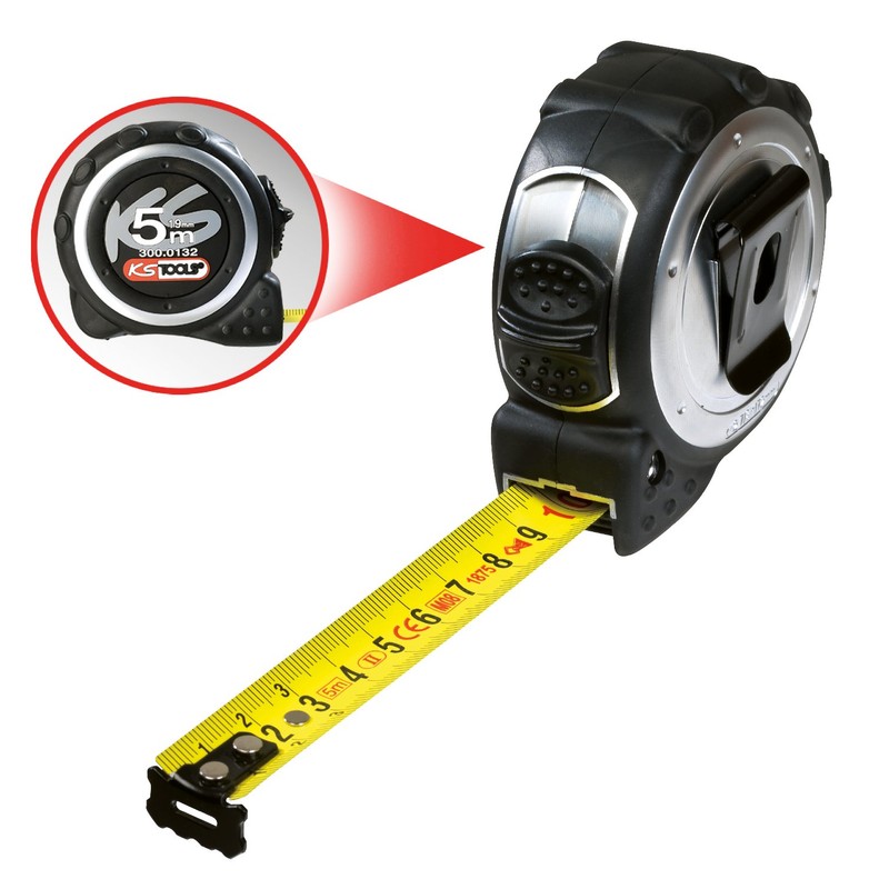 KS Tools 300.0132 Tape measure with locking device and belt