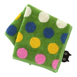 Atsuko Matano 000949-0002-02 Towel Handkerchief Drops (Green) Women's Towel Hand Towel, Approx. 9.8 inches (25 cm)