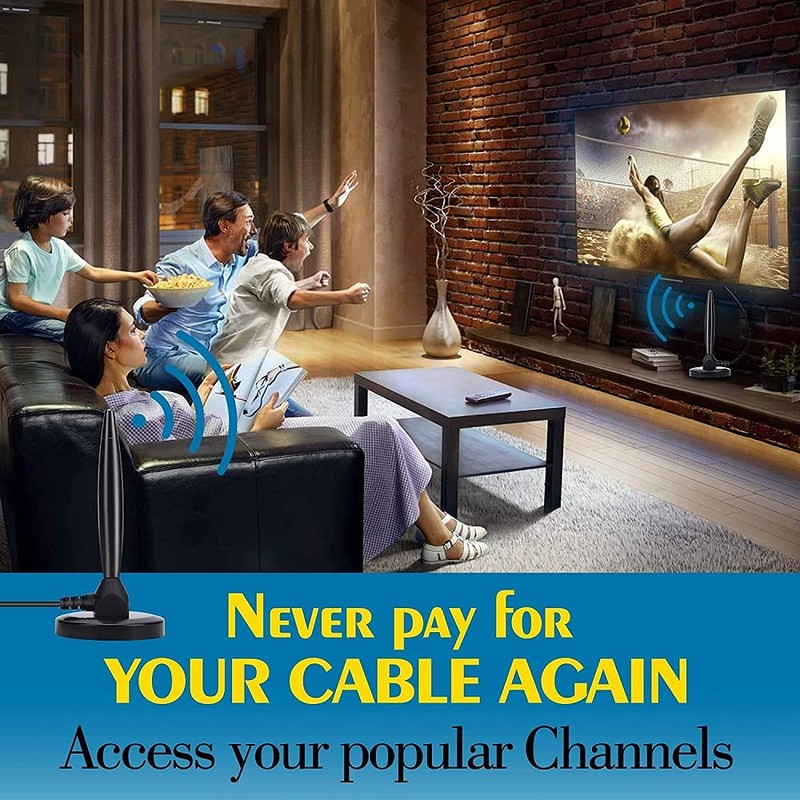 Fasizi TV Antenna with Amplifier Digital 1080P HDTV 4K Indoor