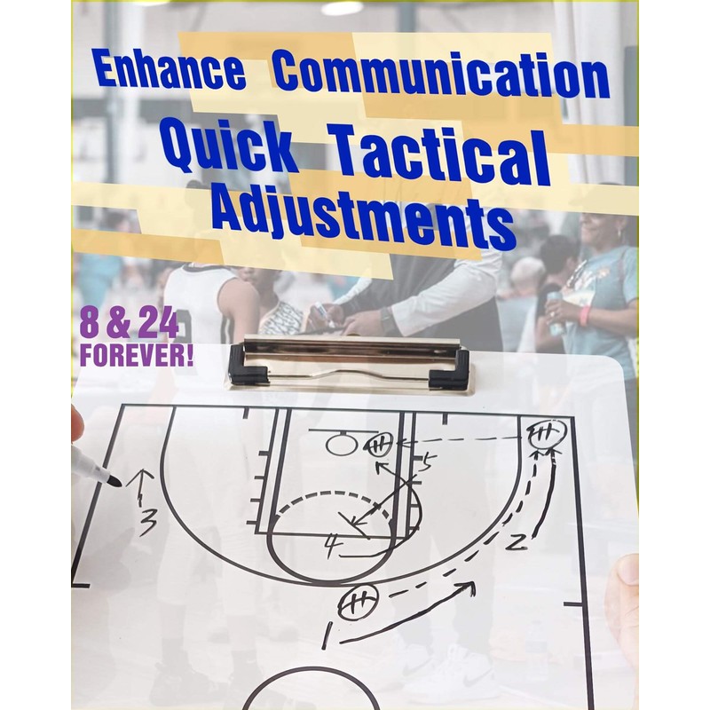 Double - Sided Basketball Coaching Board: Clipboard, Dry Erase Whiteboard