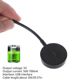 Magnetic Charger for Emporio Armani ART5001/ART5002/ART5003/ART5004/ART5005 Smartwatch, USB 5V Watch Charger, 3.3 Feet (Black)