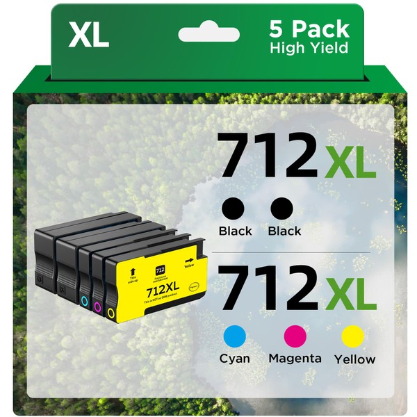 712XL 712 Ink Cartridges High Yield Replacement for HP 712