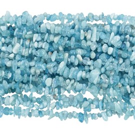 Lovionus89 150 cm Aquamarine Irregular Shaped Crystal and Healing Tumbled Chip Stone Beads for Jewellery Making