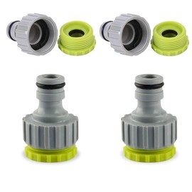 Gardena Tap Connector, 1/2 Inch 3/4 Inch 2-in-1 Garden Tap Connector, Garden Hose Connector, Gardena Tap Adapter, for Tap Adapter, Garden Hose, Pack of 4