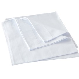 HANKYTEX Men's White Handkerchiefs,100% Soft Cotton Hankie (Pattern 1-12 pcs)