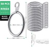 Hommakr 50 Pack 38mm Large Curtain Rings and Hooks –