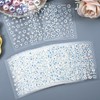 30Pcs Flower Nail Art Stickers 3D Self-Adhesive White Flower Nail