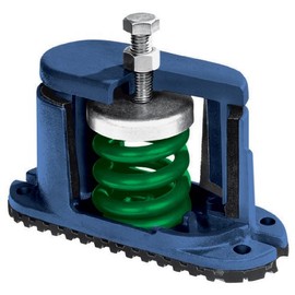 Mason C-A-45 Ductile Iron Housed Spring Floor Mount Vibration Isolator, 45lbs Capacity, 1.6" Deflection, 28lbs/in Spring Constant, Blue