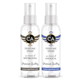 CA Perfume Eco Refill Impression of (Spicebloom + Angelical) Fragrance Refillable Eau de Parfum Sprayer / 2 Fl Oz/ 60 ml (Pack of 2)
