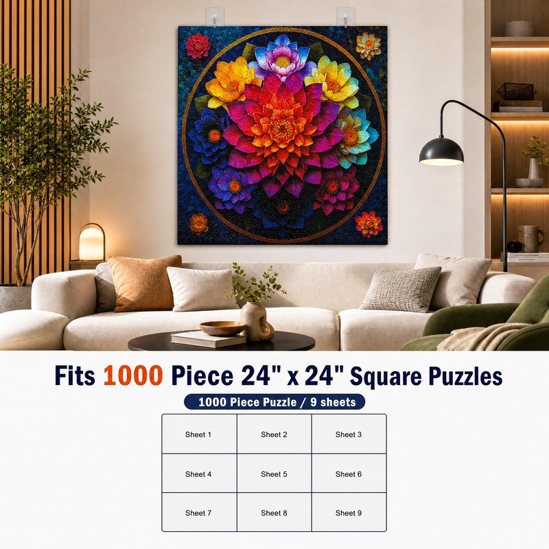 36 pcs Silver Square Puzzle Saver Sheets, Preserve & Frame