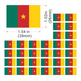 Womaha 30 Temporary Cameroon Flag Tattoos Fans Face Tattoo Stickers for Adults Kids Group Activity Props