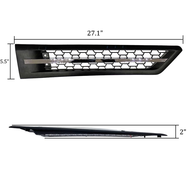 BOLANTON Cascadia Side Grille Air Intake Vent Replacement with LED