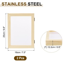 sourcing map Paper Making Screen Wooden Paper Making 9.8 x 7.5 Inch Papermaking Frame Kit Double Layer for DIY Paper Craft Making Cards, Bookmarks, 2 Packs