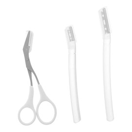 1set Eyebrow Grooming Kit Ergonomic Scissors and Blades for Precise Trimming Safe Brow Razor Set for Women and Men Includes Folding Brow Scraper and Comb
