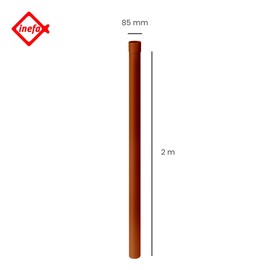 INEFA Downpipe Plastic 200 cm DN85 / 85 mm, Brown, Gutter Accessories, Easy Plug-In Installation, Made in Germany