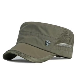 LOJAX Men's Work Cap, Summer Cool Mesh Work Cap, Light and Flirty Quick Drying, Sports Hat, Fishing Walking Baseball Cap, armygre