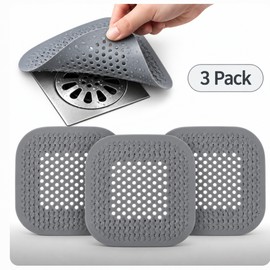 3pack Flexible Floor Drain Cover for Bathroom & Kitchen – Hair Catcher and Odor-Blocking Design for Shower Drain Protection
