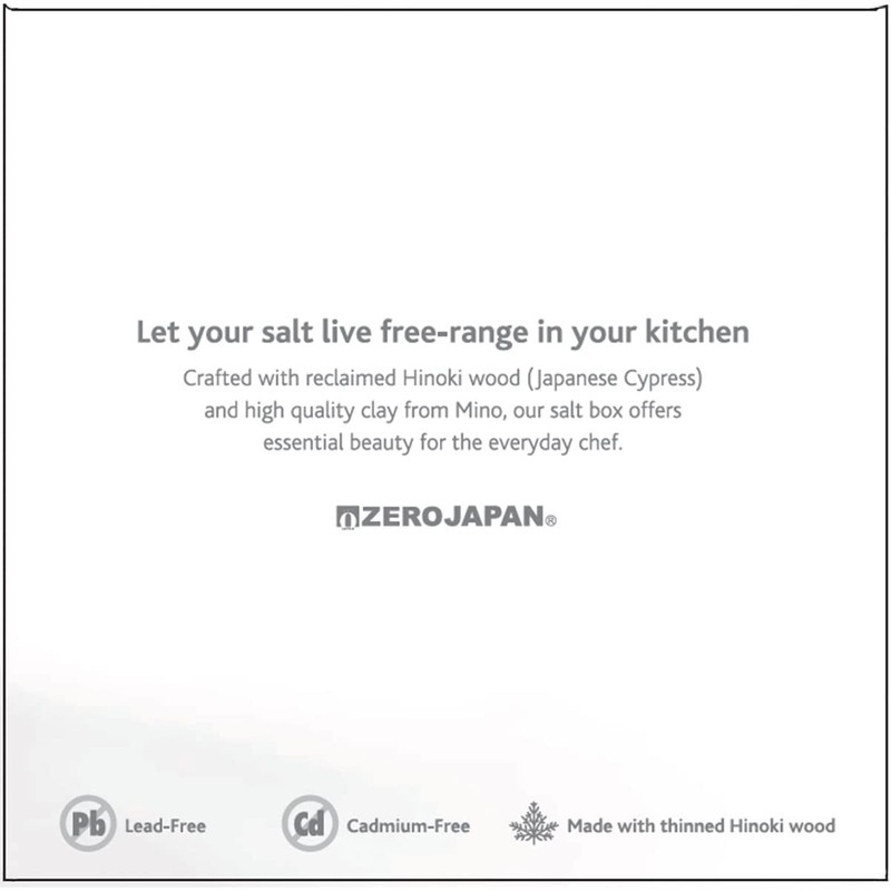 Zero Japan Bee House Premium Salt Box with Hinoki Lid