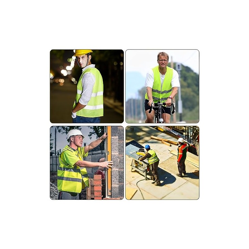 Pack of 6 Safety Vests, 360° Reflective Car Vest, Washable,