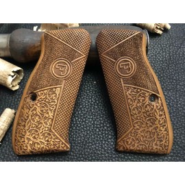 CZ 75 Compact, CZ P-01, CZ 75 D Compact Turkish Walnut Wood Grips. Handmade. A+