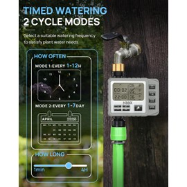 NBBX Sprinkler Timer for Garden Hose, Outdoor Watering System with Rain Delay, Manual & Automatic Mode, 1 Outlet