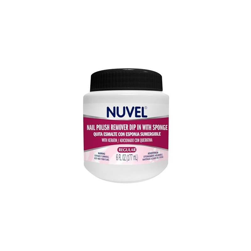 Quitaesmalte Nuvel con Esponja DIP-IN 177ml | Remueve Esmaltes de