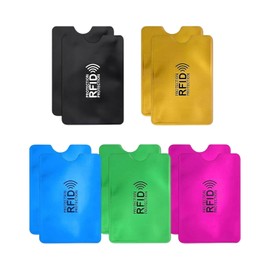 TPZORJX RFID Blocker Card Case, 5 Colours, Credit Card Case, Blocking Sleeves, RFID Card Protection Holder, Identity Theft Prevention for Women and Men, Pack of 10, 多色