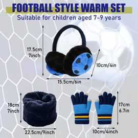 HTTDSLF Ear Muffs Earmuffs, Ear Warmers, Kids Ear Muffs Ear Muffs Kids, Fluffy Earmuffs Kids Earmuffs, Boys Ear Muff, Winter Neck Warmer Kids, Boys Gloves, Cute Cartoon Football Earmuffs for Boys