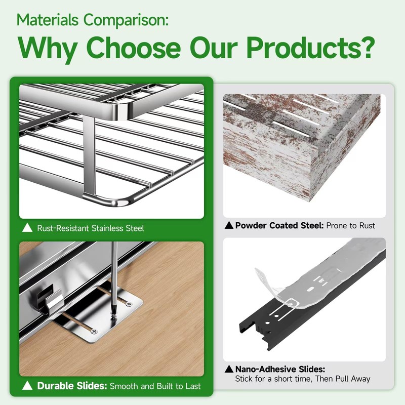 SOFRON Expandable Pull Out Drawers for Cabinets, Kitchen Cabinet Slide